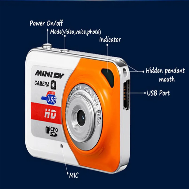 HD Ultra Portable 1280X1024 Mini Camera X6 Video Recorder Digital Small Cammera Support AVI video Mini HD Digital Camera 40AP2511