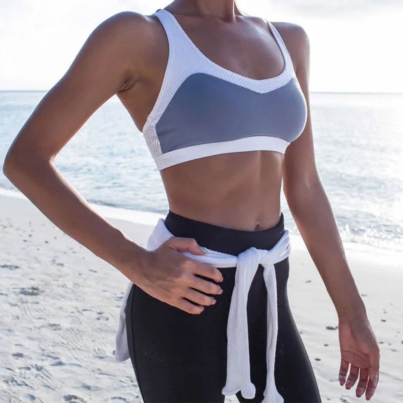 

Mermaid Curve running fitness High Support bra padded push up Quick dry Yoga sports bra 2 colors are mixed gym bra sport women