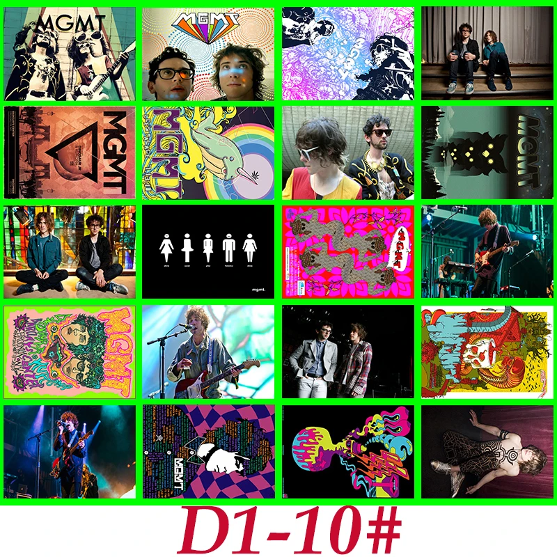 

D1-10# MGMT Classic Band Series sticker 20/pcs PVC Art Crafts collection Gift wall Design Graffiti Stickers
