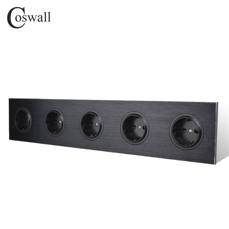 Coswall Black / Silver Grey Brushed Aluminum Metal