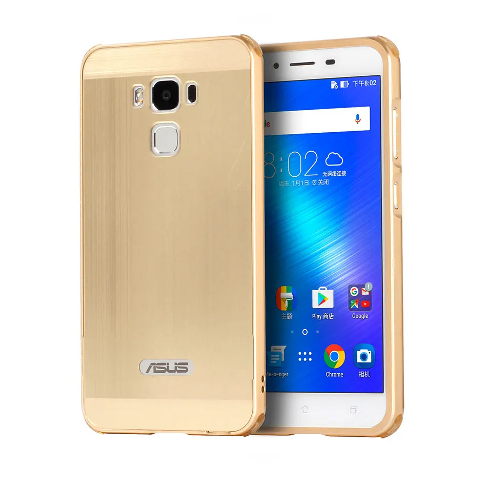 Роскошный металлический бампер для Asus ZenFone 3 Max ZC553KL + матовая жесткая задняя
