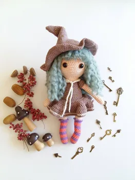 

crochet toys amigurumi rattle witch doll number wp04