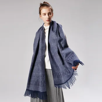 

67*180CM women's cashmere monochrome bristles scarf folds natural tassels warm solid color shawl autumn and winter