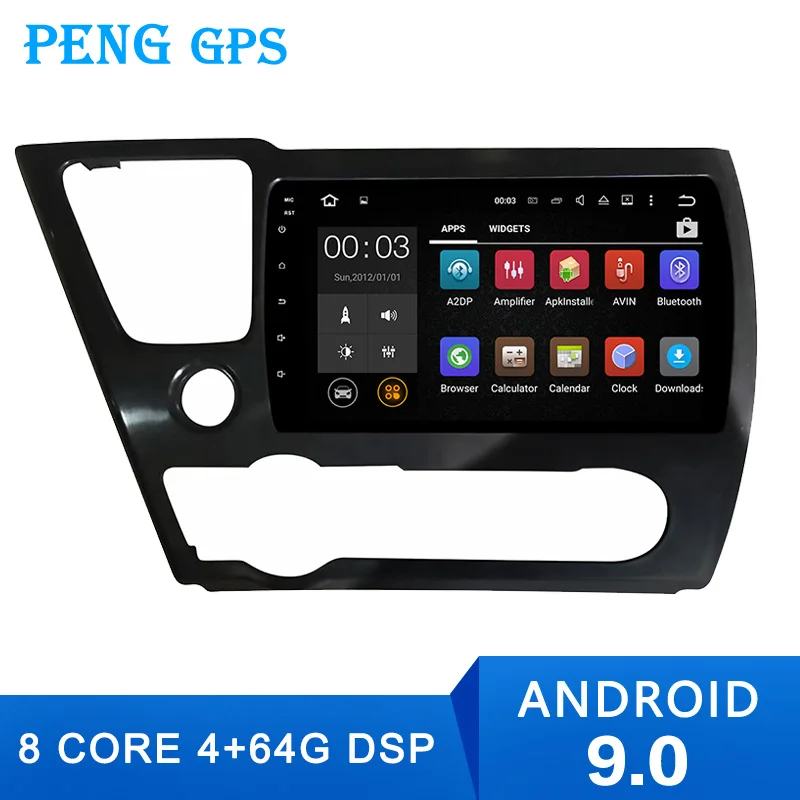 Android 9 0 4 + 64 &quotАвтомобильный Радио GPS мультимедийный плеер для Honda Civic Sedan 2013 2014 2015
