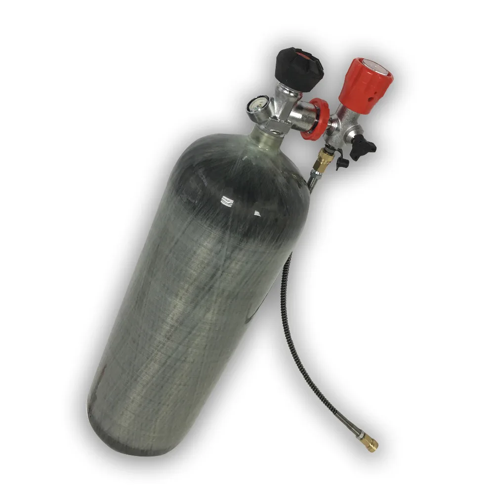 AC109101 Пейнтбол 4500 Psi цилиндр Co2 9L пневматическая винтовка акваланга Pcp Hpa бак Ce/углеродный Воздушный бак с газовый клапан станция 30Mpa/300Bar