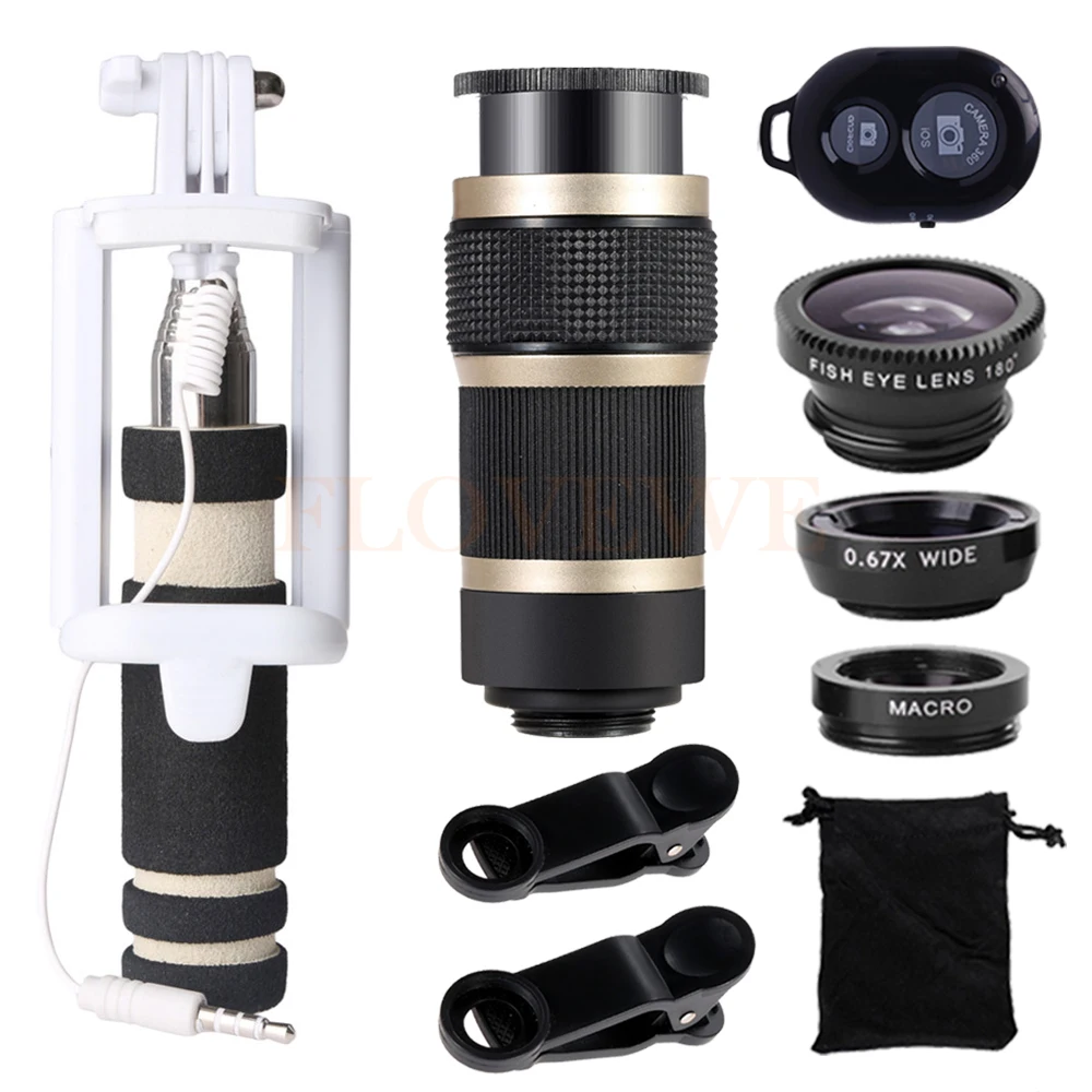 2017 8X Zoom Telephoto Mobile Lenses Fish eye Wide Angle