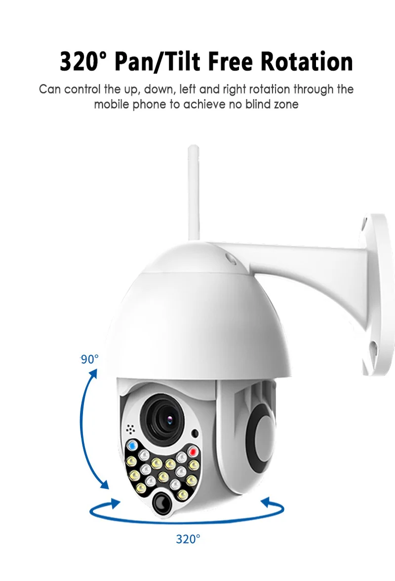1080P PTZ IP Tilt 4X цифровой зум сетевая камера видеонаблюдения Wifi наружная скоростная