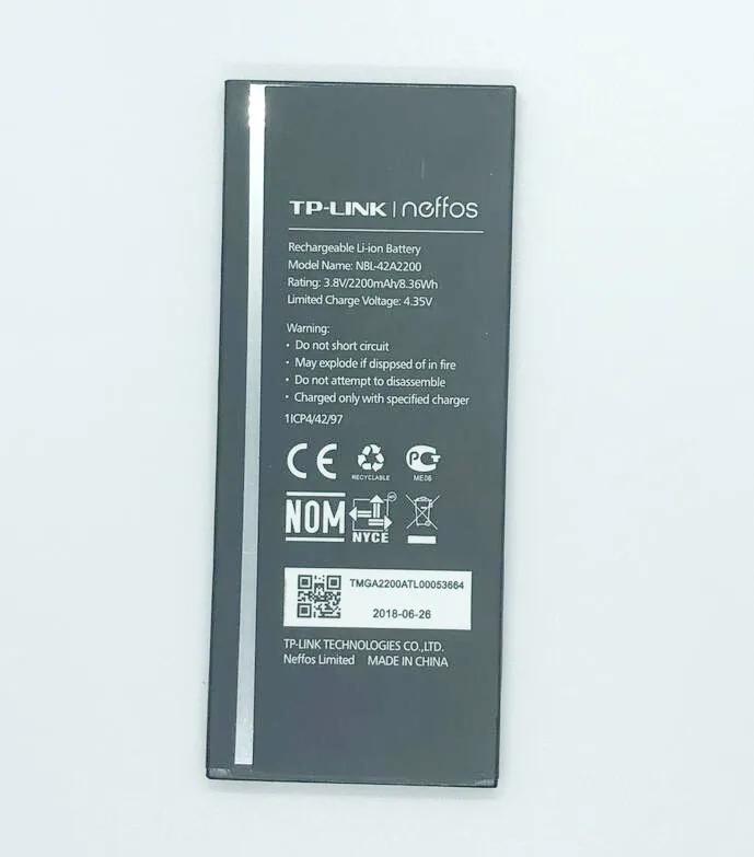 

new original 2200mAh/8.36Wh 3.8V NBL-42A2200 Replacement Battery For neffos C5 TP701A B C E Batterie