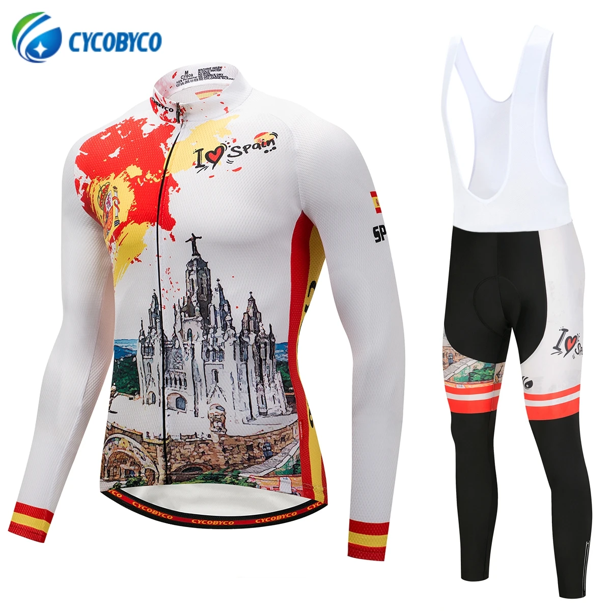 

Cycobyco Long Sleeve Cycling Jersey Sets MTB Bicycle Clothing Mans Racing Bike Wear Quick dry Maillot Ropa Ciclismo Spain Style