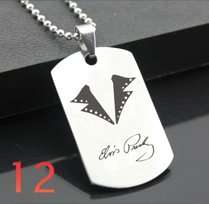 Идеальный JL Элвиса Пресли западный стиль армейские карты персонализированные Diy буквы кулон сталь ожерелье персонализированные подарки MW01