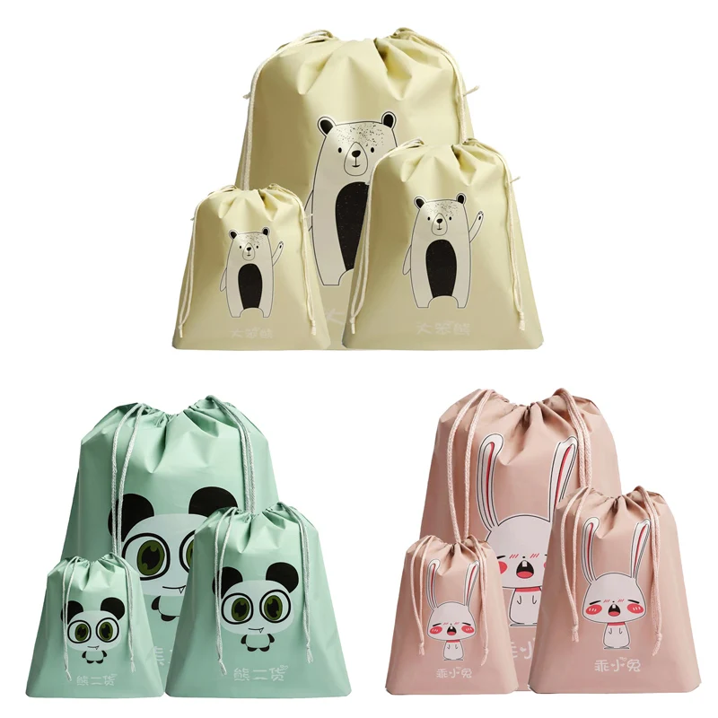 الكرتون الحيوانات أشتات منظمة حقيبة كيس التجميل الحلوى المطبوعة تخزين أكياس الشاي شنطة هدايا تسرب المياه السفر الأحذية