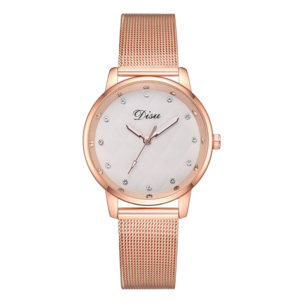 

Hot Sale Women Watch Rose Gold Grid Dial Luxury Quartz Wrist Watch Casual With Rhinestone Ladies Dress Clock Reloj Mujer @50