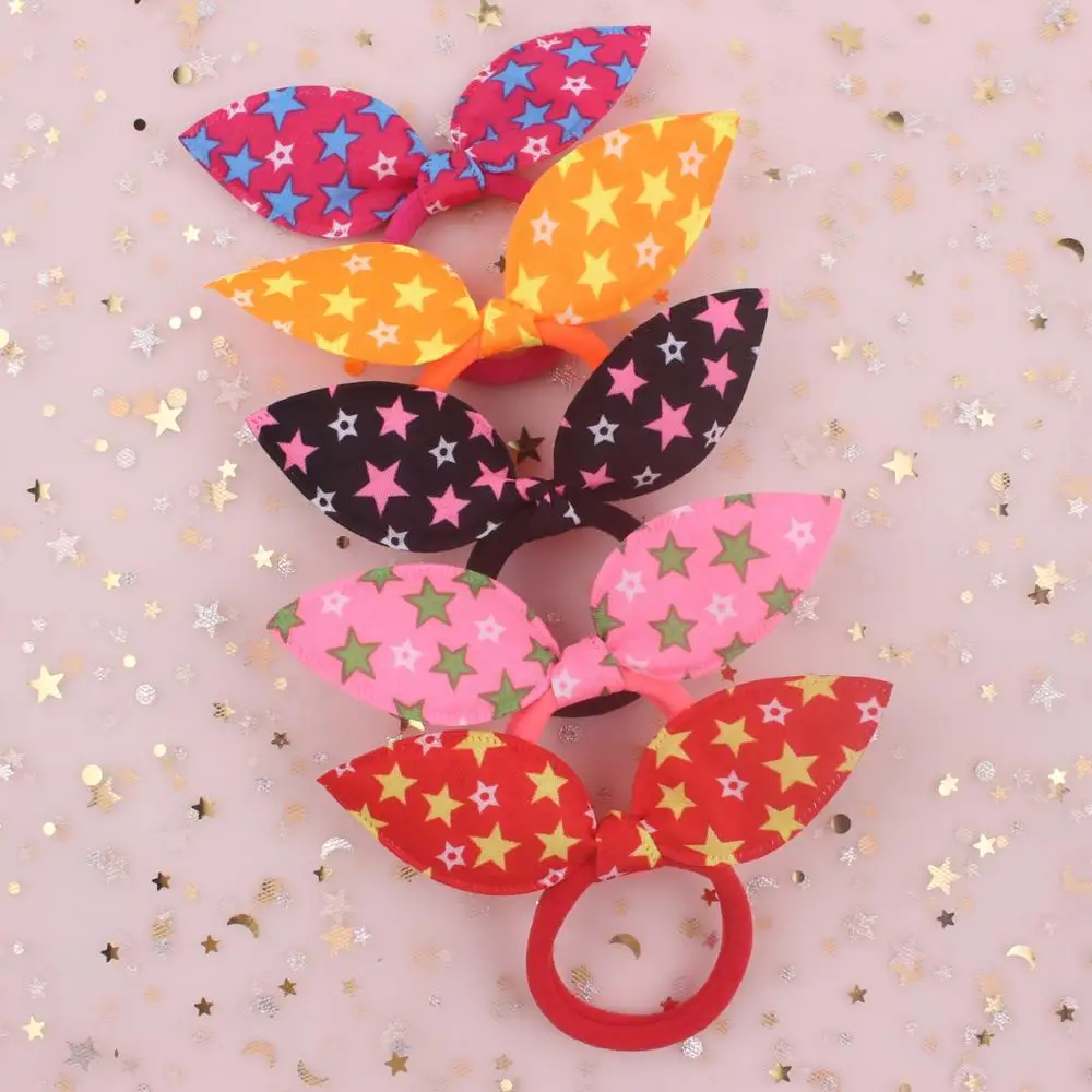 

2019 DIANXIANG Fashion five-pointed star Rabbit ears girls Head rope Elastic Hair Bands hair accessories for women 1pcs