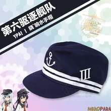 Коллекция Kantai Аниме Косплей головной убор моряка Kancole Hibiki& Akatsuki's cap Kawaii темно-синяя шляпа Милая Вышивка якоря