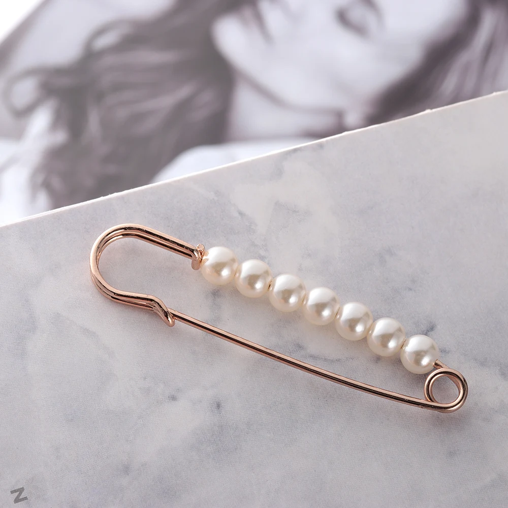 

Women Charm Three Pearl Brooch Shirt Collar Stick Pin Scarf Pins Brooch Sweater Blouse Corsage Jewelry Lady Fashion Accessories