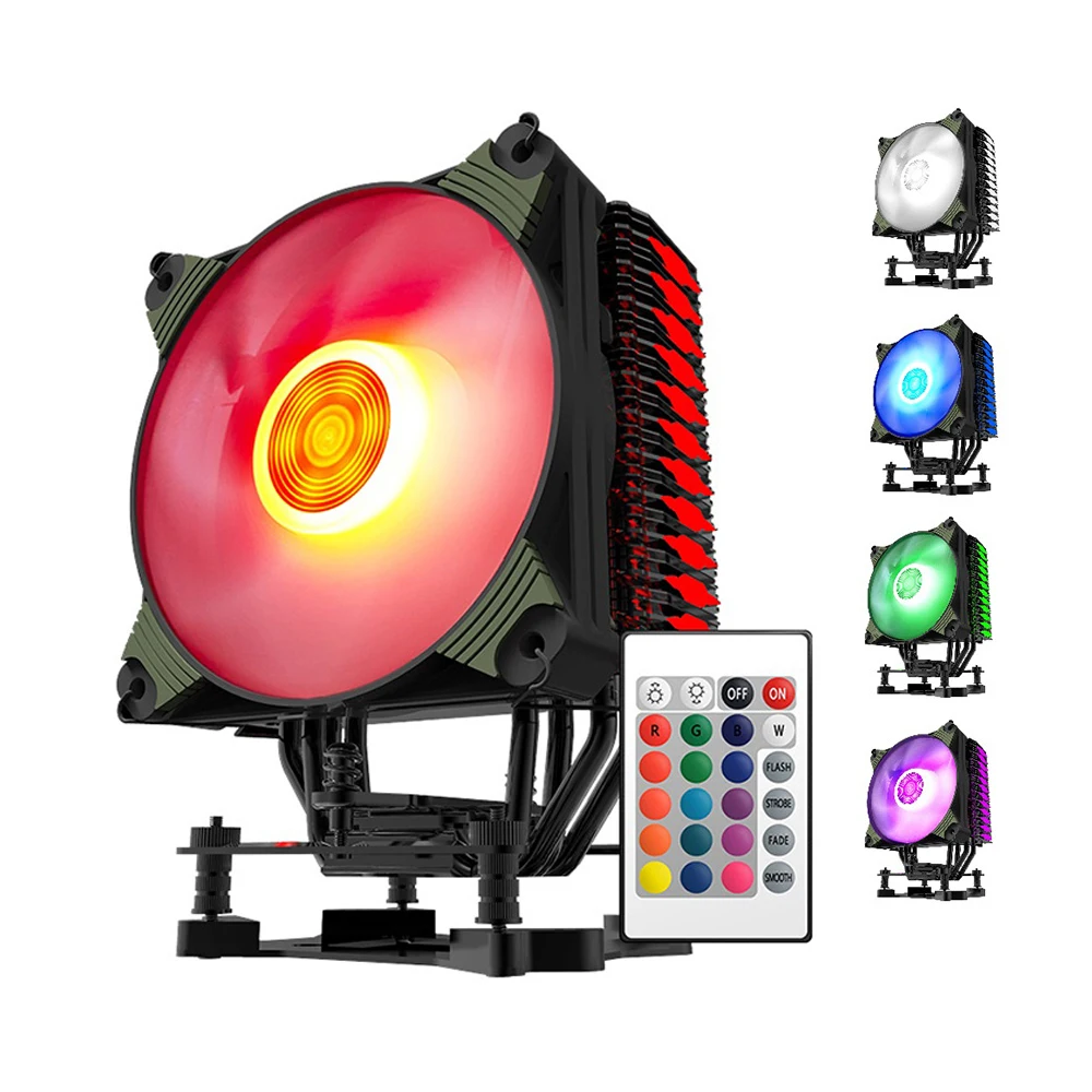 

Aigo K4 RGB 4 Heatpipes Silent CPU Cooler Radiator Heat Sink With 120mm LED PWM Fan For INTEL and AMD Full Platforms AM4 Support