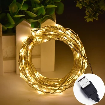 

5M 10M USB LED String Light Waterproof Copper Wire Outdoor Holiday LED Fairy Lights For Christmas Party Wedding Decoration