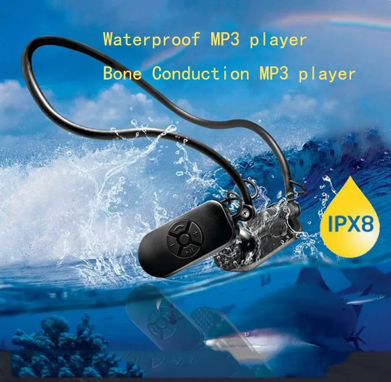 Mp3 плеер IPX8 новейший влагозащищенный MP3 с проводимостью 8 ГБ/16 ГБ для плавания