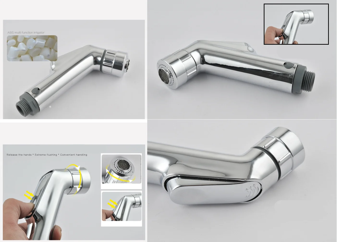 ABS Plastic Shattaf Toilet Bidet Water Diverter Handheld Spray Bidet Set