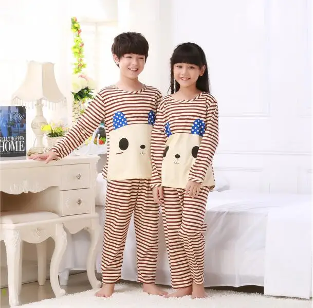 Лидер продаж осень Комплекты детской одежды для мальчиков и девочек костюм с рисунком пижамы с длинным рукавом мультфильм Детские пижамы комплект 1 компл - Цвет: model 2