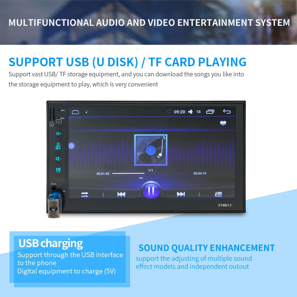 Автомобильный mp5 плеер mp3 с 7 дюймовым сенсорным экраном 6 0 P GPS навигацией wi fi BT AM