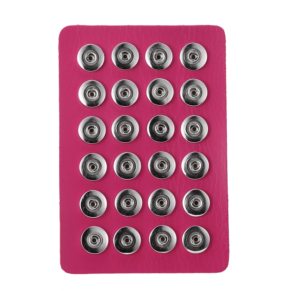 

New Hot Snap Button Jewelry Black Genuine Leather 18MM Snap Button Display For 24pcs DIY Jewelry Soft Displays Holder