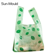 Размеры S, M, L пластиковые сумки супермаркет мешок розничный магазин пластиковые подарочные пакеты зеленый сумки 1000 шт./лот DHL EMS