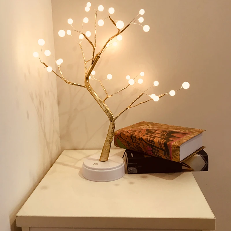 

USB Touch switch control Bright LED Lamp 36LEDS Cherry Tree Lights Pearl LED Tree Lamp For Home Christmas Holiday Lighting