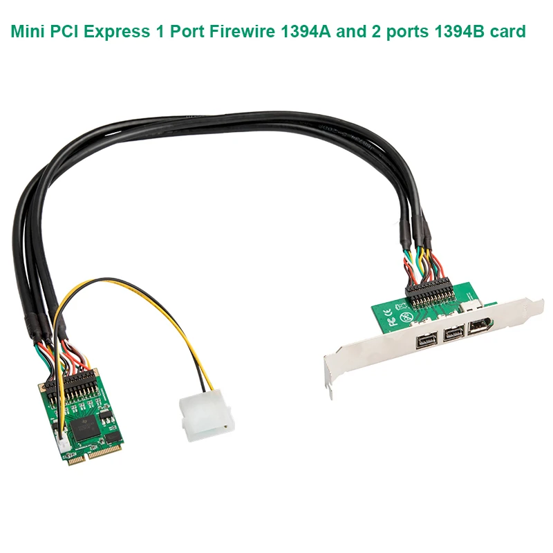  Mini pcie to1394 Ccard/1 * Firewire 1394A + 2 * 1394B puerto/Texas-INSTRUMENTS-XIO2213B compatible 