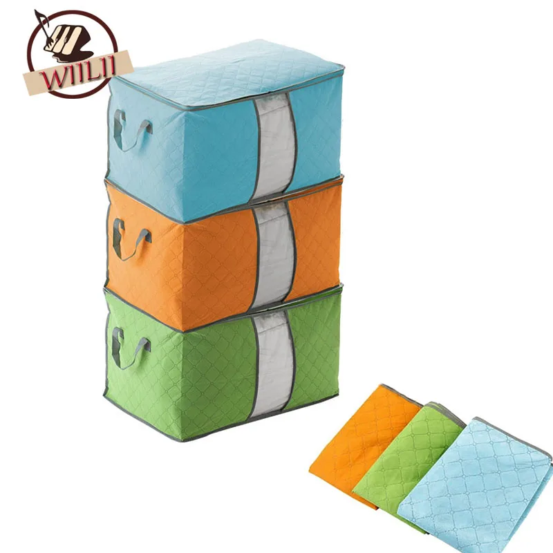 Nonwoven Zipper Storage Bags For Quilt Pillow Blanket Clothing Case