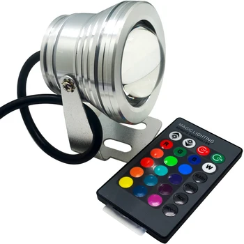 

10W RGB AC to DC 12V-24V LED Underwater floodlight White/Warm White Lighting Swimming Pool Spotlight Fish Tank Pond LED Lamp