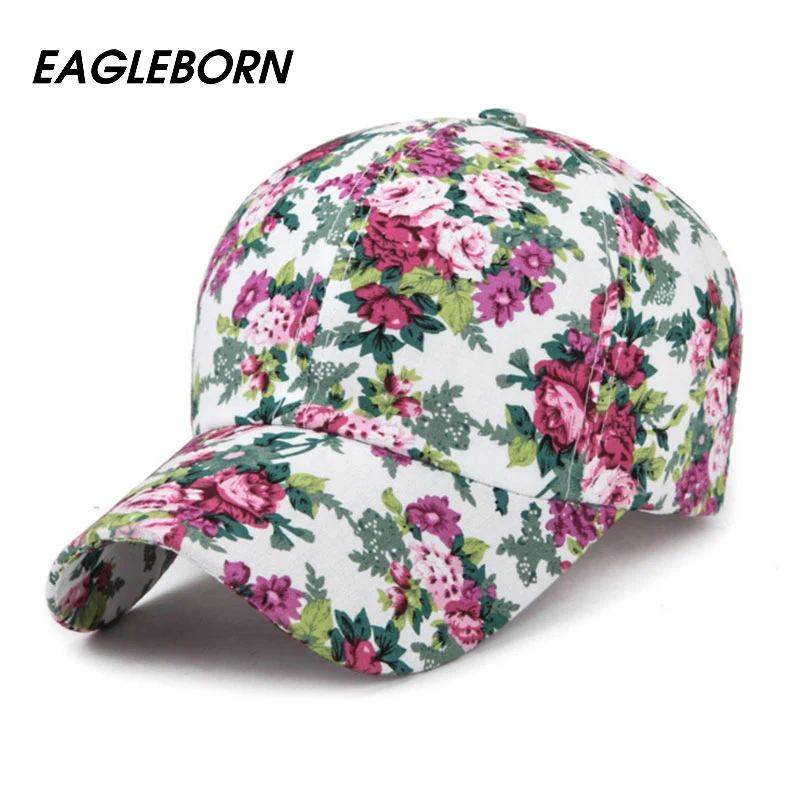 eagleborn Новая мода бейсбольная кепка с цветочным узором женские шапки Весенняя Кепка Snapback Лето для женщин унисекс Регулируемая Gorras сетка Кепка
