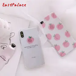 3D милый персик Прозрачный чехол для телефона для iPhone X XS MAX XR 6 6 S 7 8 Plus Clear задняя крышка чехол Coque Розовый Капа 10 шт./лот