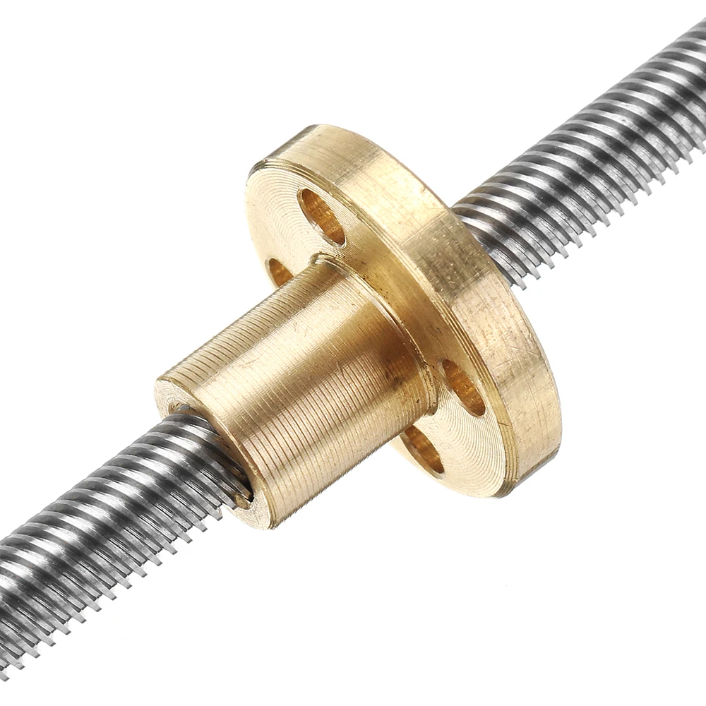 

100mm T6 Lead Screw 6mm Thread 1mm Pitch Lead Screw with Flange Copper Nut for Stepping Motor Driving Guide Rail