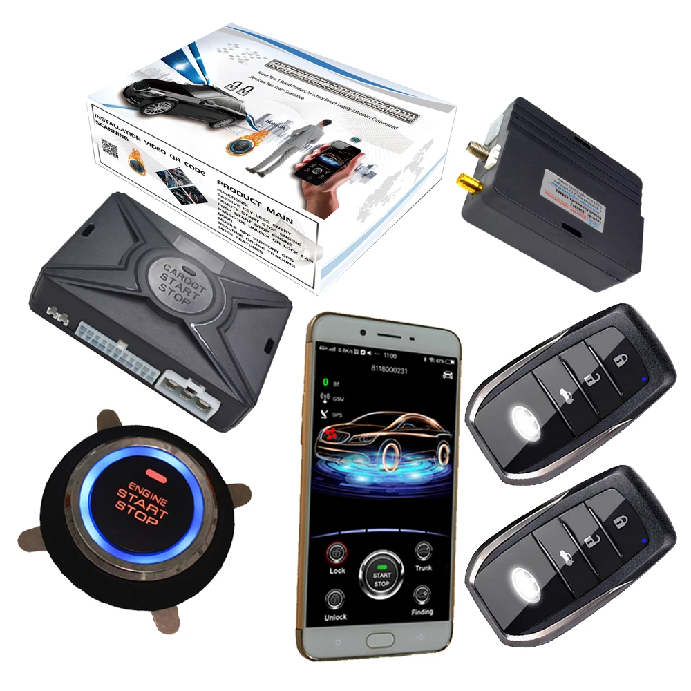 english Voice control car alarm with proximity sensor smart key entry ...