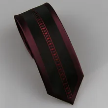 Lammulin Галстуки мужской костюм галстук черный с бордовыми красными вертикальными полосками шейный платок из микрофибры дизайн границы тощий галстук 6 см