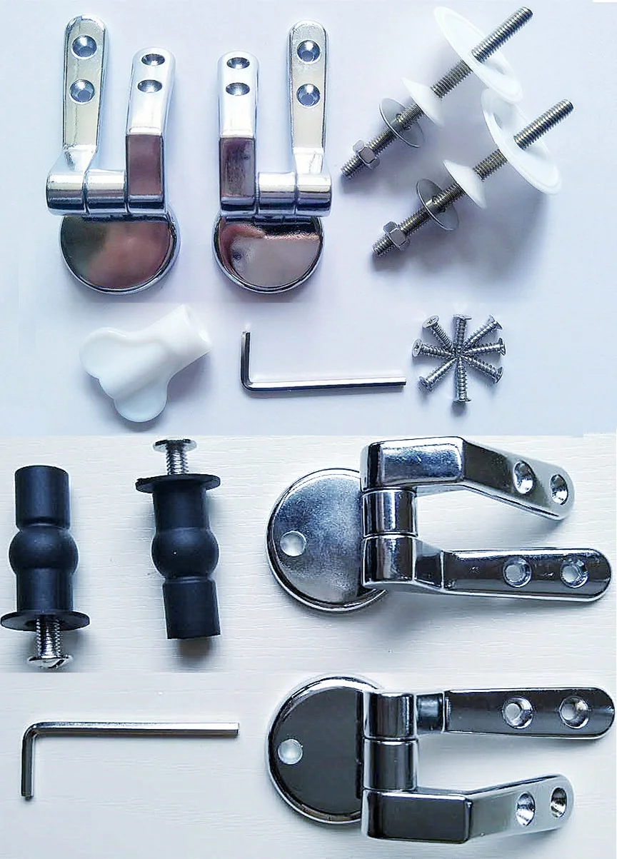 

Seat Hinge Replacement Parts Mountings with Screws Bolts and Nuts Toilet Seat Hinge Mountings Resin Wood