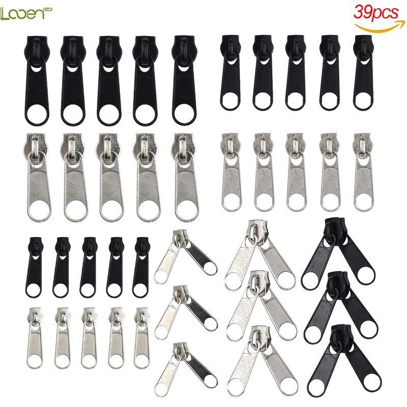 Looen 39pcs Fix Zipper Zip Slider Rescue Instant Repair Kit Replacement For Handwork Sewing Tailor Tools Clothing Accessories (3)