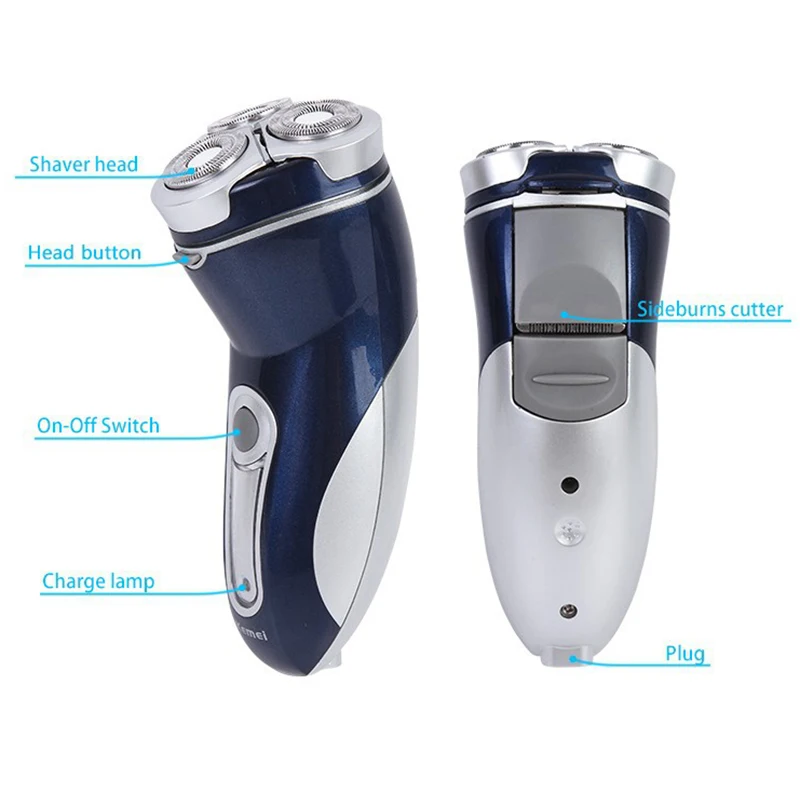 

Kemei 3 Heads Washable Shaver Triple Blade Electric Rechargeable Shaving Razors Men Face Care 3D Floating Free Shipping
