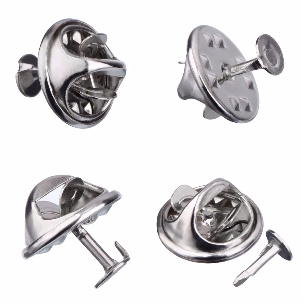 100 Pairs Butterfly Clutch Tie Tacks Pin Back Replacement with Blank