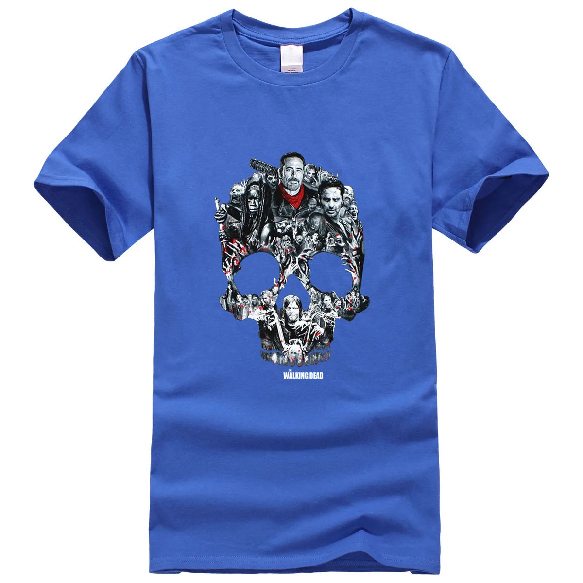 

harajuku fitness cotton tops tees short sleeve 2019 summer new arrival camisetas the Walking dead t-shirts for men o-neck tshirt