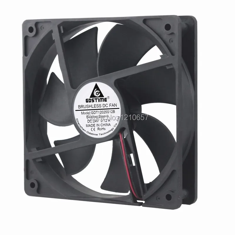 2 шт. в партии DC 24V Вентилятор Кулер 120 мм 120x120x25 PC Case двигатель CPU Радиатор