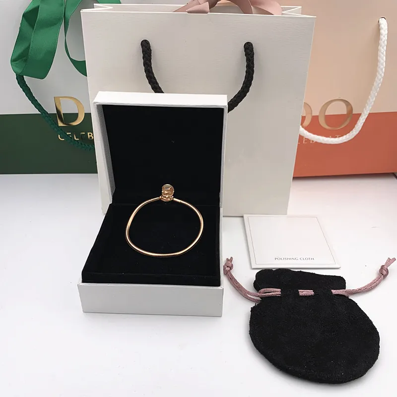 

2019 NEW Charm logo Engraved S925 bracelet rose pandoras bangle for women jewelry gifts,1pz