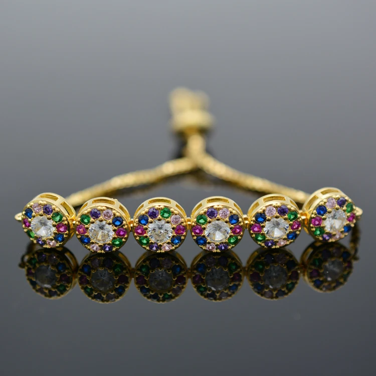 

Chain adjustable bracelet the rainbow colored zircon bracelet fashionable in 2019 is a favorite for women