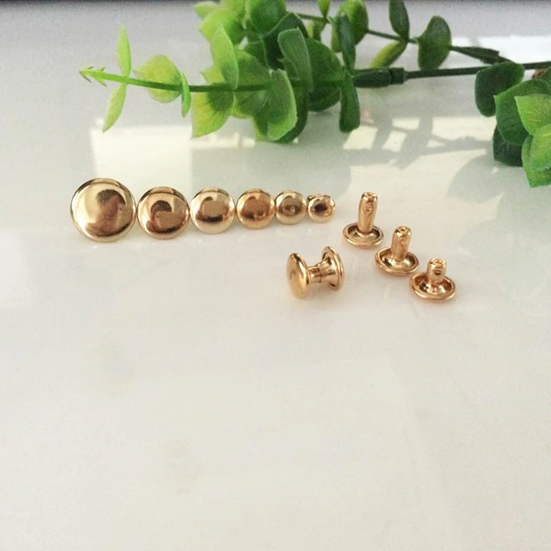 100 шт DIY заклепки колпачок полые Гвозди 6 мм золото отличный выбор для работы в
