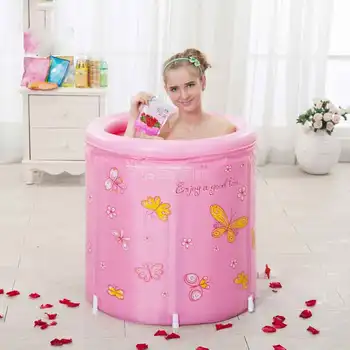 

Cotton Padded Folding Bath Tub Barrel Large Plastic Inflatable Bathtub Adult Bath Tub Bath Barrel