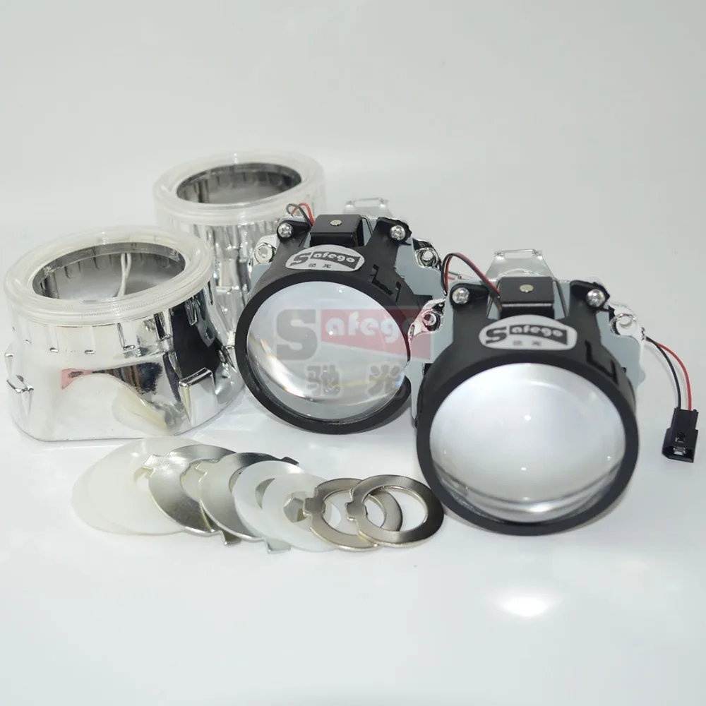 2.5 inch bi xenon projector lens mask shroud with double angel eyes for