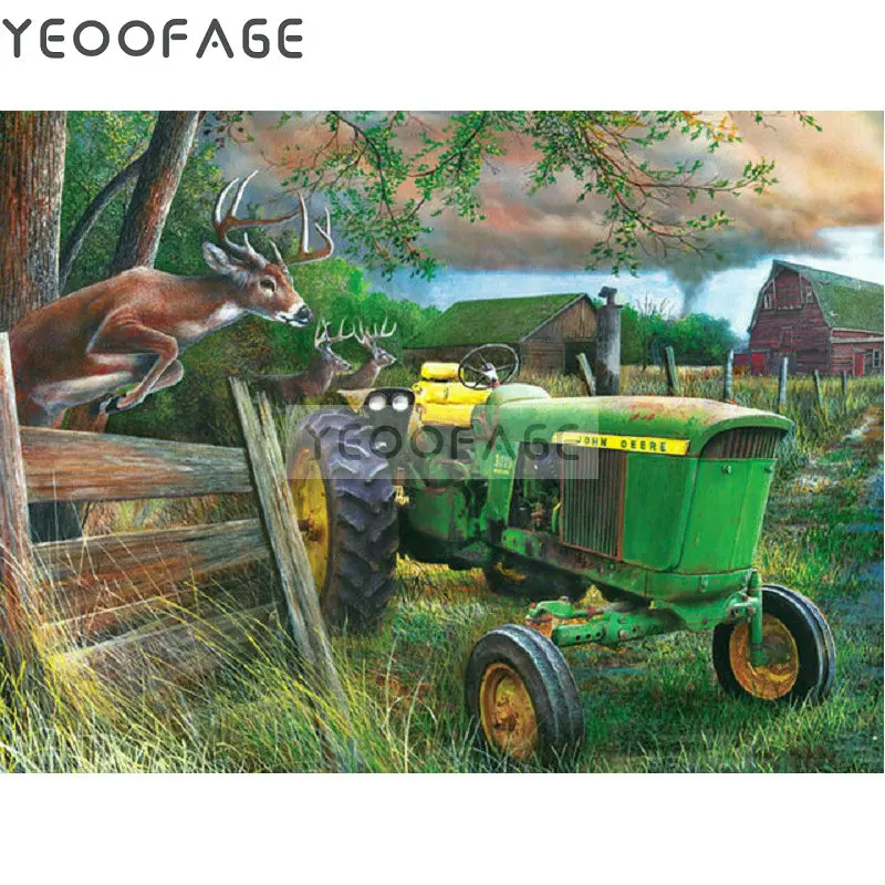 5D DIY Diamond Painting&quotdeer &amp Tractor head&quotDiamond Embroidery Cross Stitch full square Rhinestones Mosaic Painting Home Decor | Дом и
