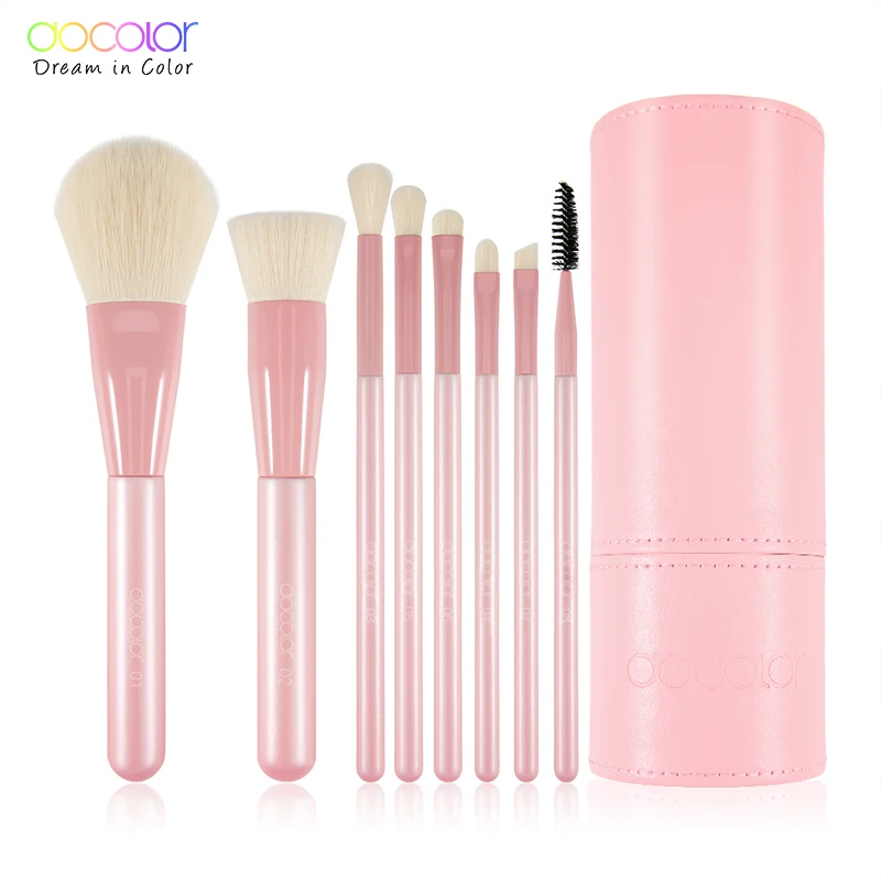 Cena Docolor pędzle do makijażu profesjonalne 8 sztuk makijaż zestaw pędzli fundacja cień do powiek mieszanie pędzle do makijażu z uchwyt na szczotki