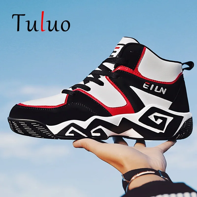 TULUO جديد حذاء كرة السلة للرجال تنفس شبكة عالية أعلى احذية رياضية في الهواء الطلق الأحذية للعب أحذية حجم كبير 39- 48 TULUO جديد حذاء كرة السلة للرجال تنفس شبكة عالية أعلى احذية رياضية في الهواء الطلق الأحذية للعب أحذية حجم كبير 39- 48